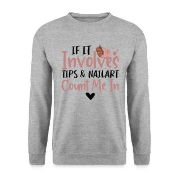 Quand il s’agit de conseils nail art - Sweat-shirt Unisexe - gris chiné - Devant - Alina (178cm) & Michal (187cm)