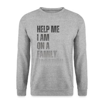 Hilfe, Ich Bin Im Familienurlaub - Unisex Pullover - Weißgrau meliert - Vorne - Alina (178cm) & Michal (187cm)