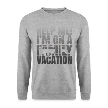 Hilfe, Ich Bin Im Familienurlaub - Unisex Pullover - Weißgrau meliert - Vorne - Alina (178cm) & Michal (187cm)