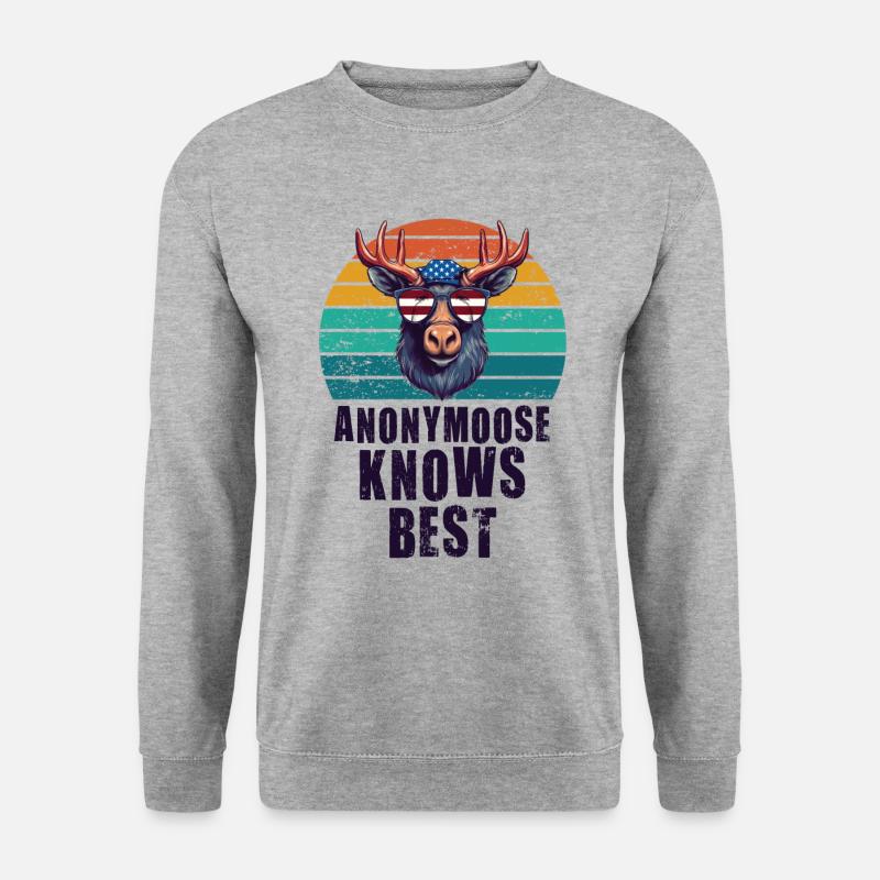 Anonymousoose Knows Best Cool Moose - Unisex Sweatshirt - salt & pepper