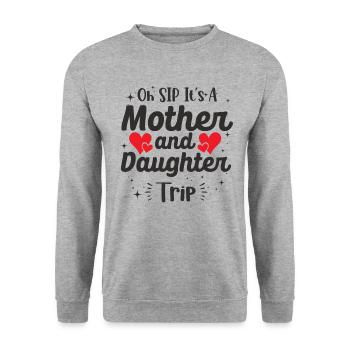 Mother daughter trip 2024 - Unisex Sweatshirt - salt & pepper - Front - Alina (178cm) & Michal (187cm)