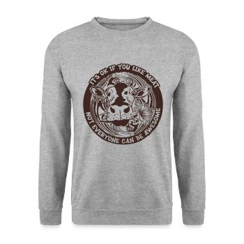 Vegetarian Living Vegan - Unisex Sweatshirt - salt & pepper - Front - Alina (178cm) & Michal (187cm)