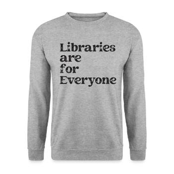 Les bibliothèques s’adressent à tous les amoureux des livres - Sweat-shirt Unisexe - gris chiné - Devant - Alina (178cm) & Michal (187cm)