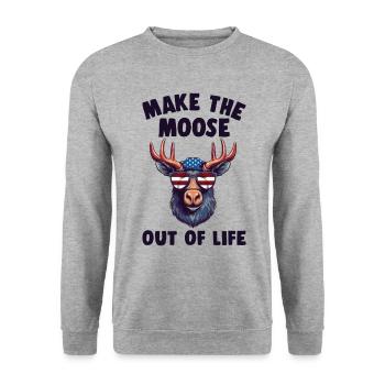 la vie en orignal Cool Moose - Sweat-shirt Unisexe - gris chiné - Devant - Alina (178cm) & Michal (187cm)