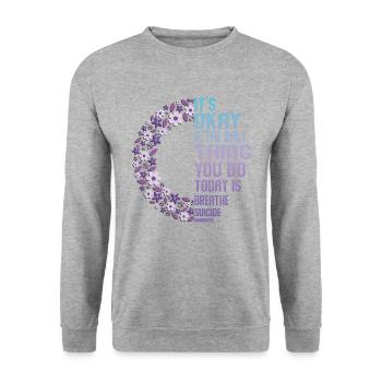 Mental Health Warrior Purple and Turquoise - Unisex Sweatshirt - salt & pepper - Front - Alina (178cm) & Michal (187cm)