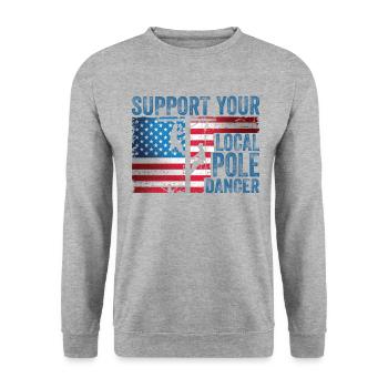 Support Your Local Pole Dancer Lineman - Unisex Sweatshirt - salt & pepper - Front - Alina (178cm) & Michal (187cm)