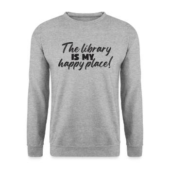 Bibliothèque livre amant lecture rat de bibliothèque - Sweat-shirt Unisexe - gris chiné - Devant - Alina (178cm) & Michal (187cm)