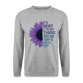 Mental Health Warrior Purple and Turquoise - Unisex Sweatshirt - salt & pepper - Front - Alina (178cm) & Michal (187cm)