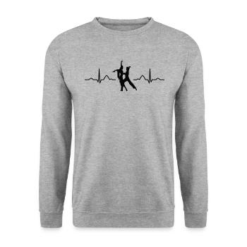 Latin Dancing Couple Heartbeat Dancer - Unisex Sweatshirt - salt & pepper - Front - Alina (178cm) & Michal (187cm)