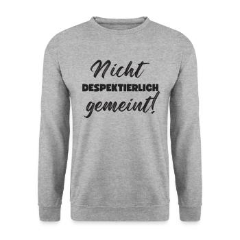 Nicht Despektierlich Gemeint - Unisex Pullover - Weißgrau meliert - Vorne - Alina (178cm) & Michal (187cm)