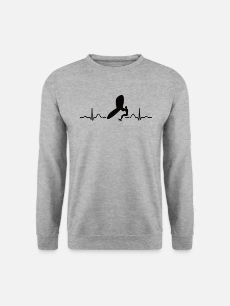 Flügel Surfer Wingsurfing Retro Folie Flügel - Unisex Pullover - Weißgrau meliert
