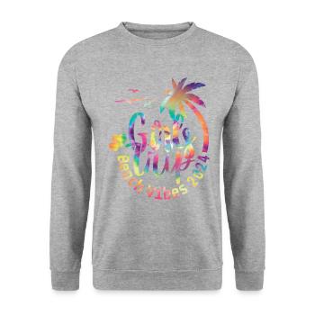 Girl Weekend Girls Trip Beach Vibes 2024 - Unisex Sweatshirt - salt & pepper - Front - Alina (178cm) & Michal (187cm)