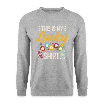 C’est mon bonheur Bingo chemise - Sweat-shirt Unisexe - gris chiné - Devant - Alina (178cm) & Michal (187cm)