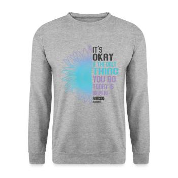 Mental Health Warrior Purple and Turquoise - Unisex Sweatshirt - salt & pepper - Front - Alina (178cm) & Michal (187cm)