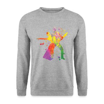 Danseuse d’aquarelle de couple de danse latine - Sweat-shirt Unisexe - gris chiné - Devant - Alina (178cm) & Michal (187cm)