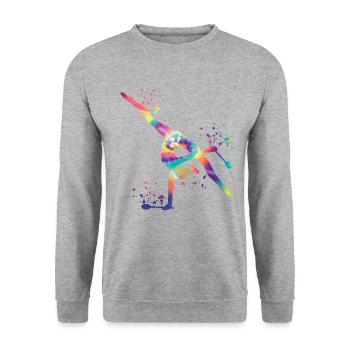 Gymnast With Clubs Rhythmic Gymnastics - Unisex Sweatshirt - salt & pepper - Front - Alina (178cm) & Michal (187cm)