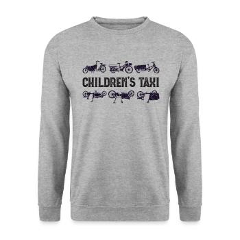 Cargo Kindertaxi Retro Cargo Fahrrad Cargobike - Unisex Pullover - Weißgrau meliert - Vorne - Alina (178cm) & Michal (187cm)