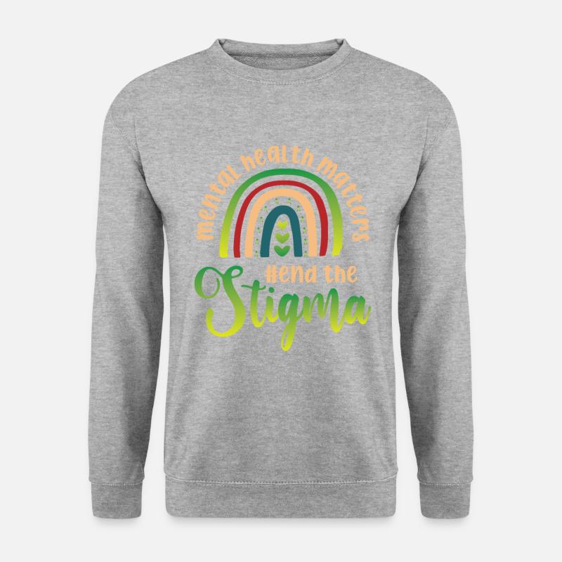 Mental Health Matters Fight The Stigma - Unisex Pullover - Weißgrau meliert