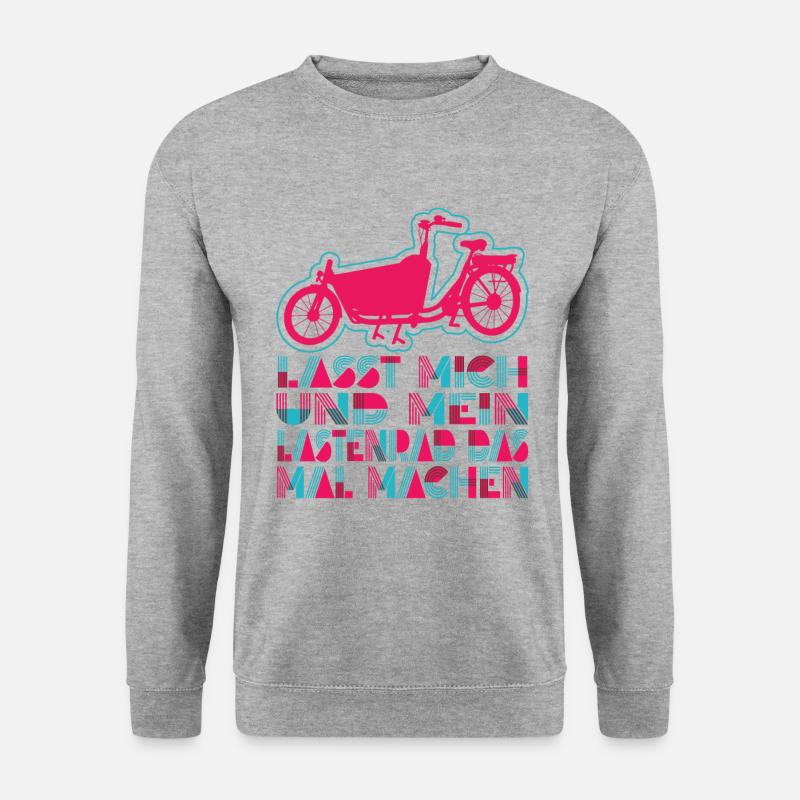Lastenrad Retro Frachtfahrrad Cargobike - Unisex Pullover - Weißgrau meliert