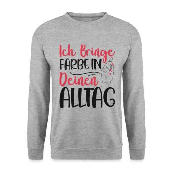 J’amène le peintre peintre papa vernisher - Sweat-shirt Unisexe - gris chiné - Devant - Alina (178cm) & Michal (187cm)
