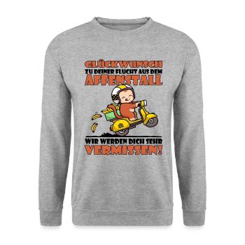 Wir werden dich vermissen - Jobwechsel - Unisex Pullover - Weißgrau meliert - Vorne - Alina (178cm) & Michal (187cm)