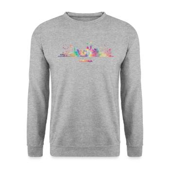 Vienesse Skyline Vienne - Sweat-shirt Unisexe - gris chiné - Devant - Alina (178cm) & Michal (187cm)