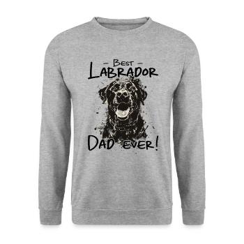 Meilleur papa labrador de tous les temps | Labrador Retriever - Sweat-shirt Unisexe - gris chiné - Devant - Alina (178cm) & Michal (187cm)
