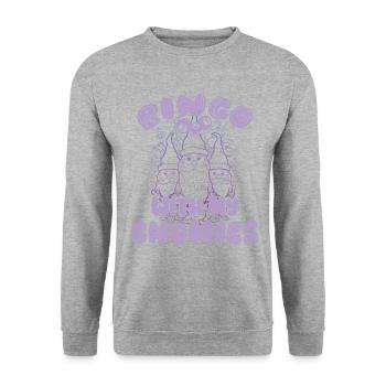 Bingo Mit Meinen Gnomies Lustiges Bingo - Unisex Pullover - Weißgrau meliert - Vorne - Alina (178cm) & Michal (187cm)
