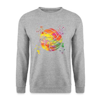 Volleyballspieler Kinder Beachvolleyball - Unisex Pullover - Weißgrau meliert - Vorne - Alina (178cm) & Michal (187cm)