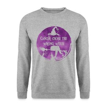Krebs Hexe Pflaume Ehre Betreuer Krebs - Unisex Pullover - Weißgrau meliert - Vorne - Alina (178cm) & Michal (187cm)