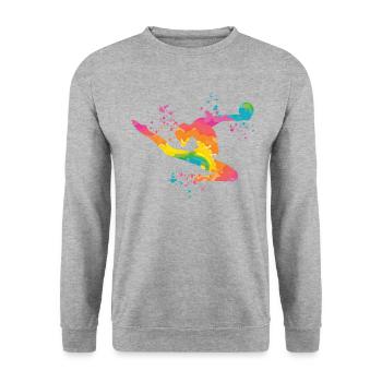 Gymnast with ball rhythmic gymnastics - Unisex Sweatshirt - salt & pepper - Front - Alina (178cm) & Michal (187cm)