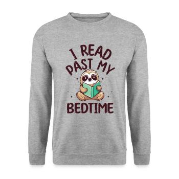 Je lis après le coucher lire paresseux - Sweat-shirt Unisexe - gris chiné - Devant - Alina (178cm) & Michal (187cm)