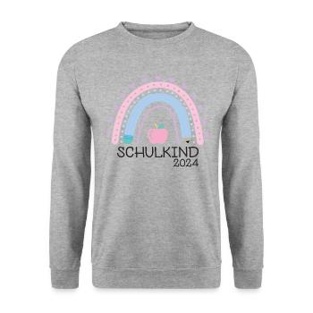 Start of school enrollment school child 2024 - Unisex Sweatshirt - salt & pepper - Front - Alina (178cm) & Michal (187cm)