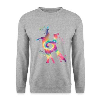 Latin Dancing Couple Watercolor Dancer - Unisex Sweatshirt - salt & pepper - Front - Alina (178cm) & Michal (187cm)