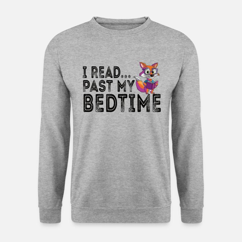 I read after bedtime Lesefuchs - Unisex Sweatshirt - salt & pepper