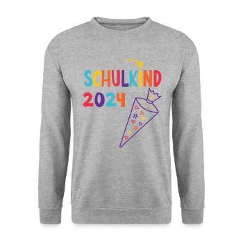 Start of school enrollment school child 2024 - Unisex Sweatshirt - salt & pepper - Front - Alina (178cm) & Michal (187cm)