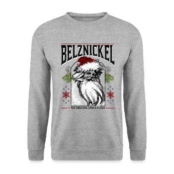 Belznickel Pfalz Weihnachtsmann Weihnachten - Unisex Pullover - Weißgrau meliert - Vorne - Alina (178cm) & Michal (187cm)