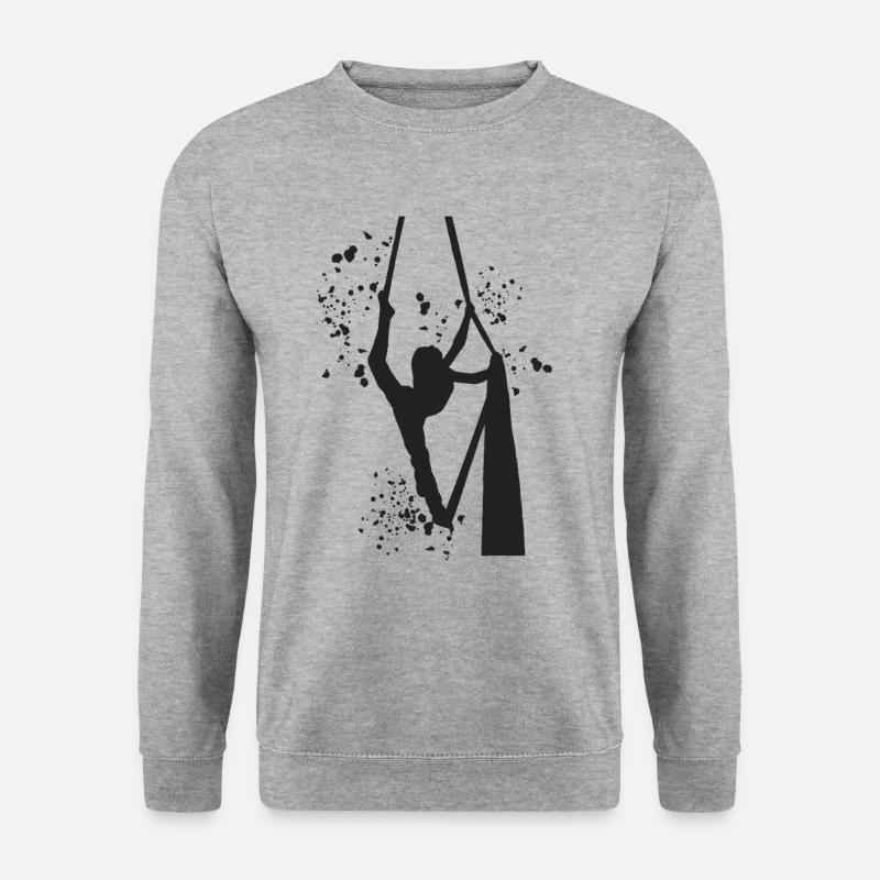 Vertikaltuch Luftakrobatik Aerial Silk - Unisex Pullover - Weißgrau meliert