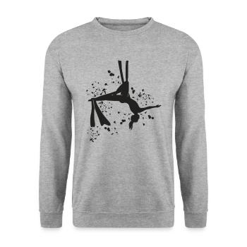 Vertical Cloth Aerial Acrobatics Aerial Silk - Unisex Sweatshirt - salt & pepper - Front - Alina (178cm) & Michal (187cm)