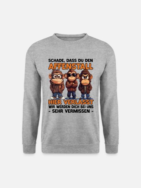 Schade das du gehst wir vermissen dich Jobwechsel - Unisex Pullover - Weißgrau meliert