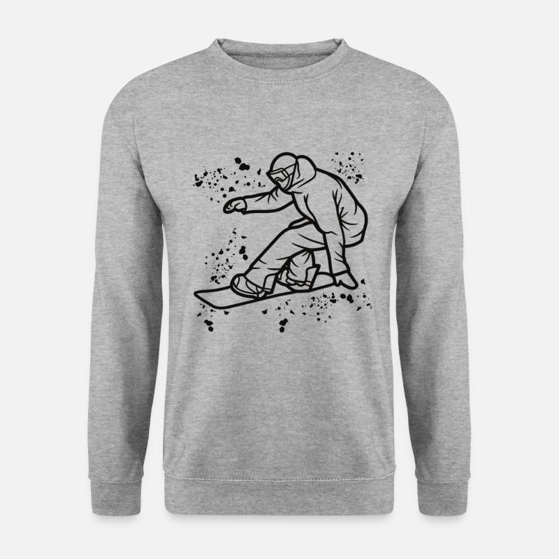 Snowboarder Snowboarding Snowboard - Unisex Pullover - Weißgrau meliert