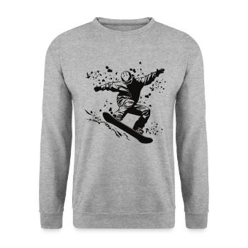 Snowboarder Snowboarding Snowboard - Unisex Sweatshirt - salt & pepper - Front - Alina (178cm) & Michal (187cm)