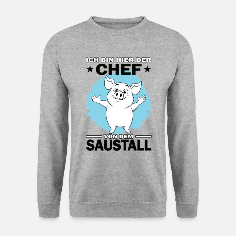 Ich bin der Chef | Bauer Führungskraft Landwirt - Unisex Pullover - Weißgrau meliert