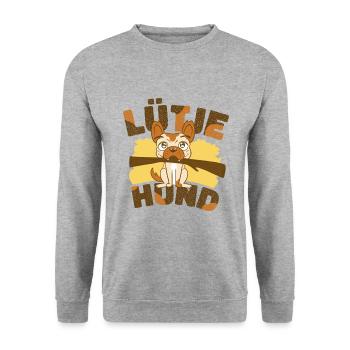 Lütje Dog Low German small dog - Unisex Sweatshirt - salt & pepper - Front - Alina (178cm) & Michal (187cm)