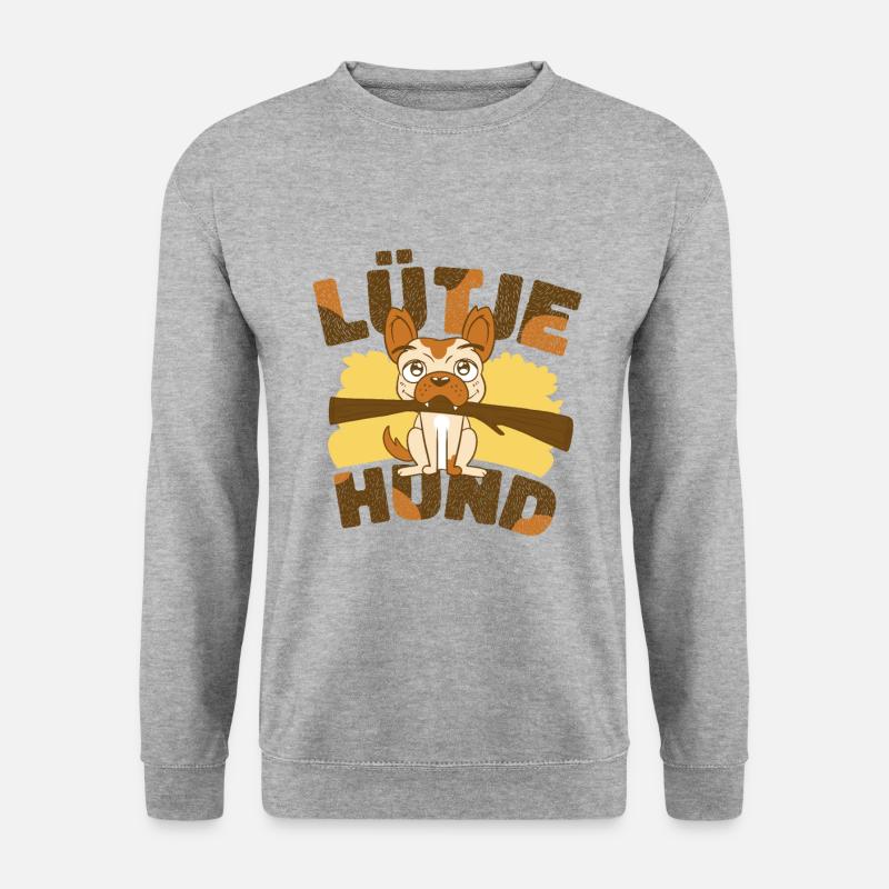 Lütje Hund Plattdeutsch kleiner Hund - Unisex Pullover - Weißgrau meliert