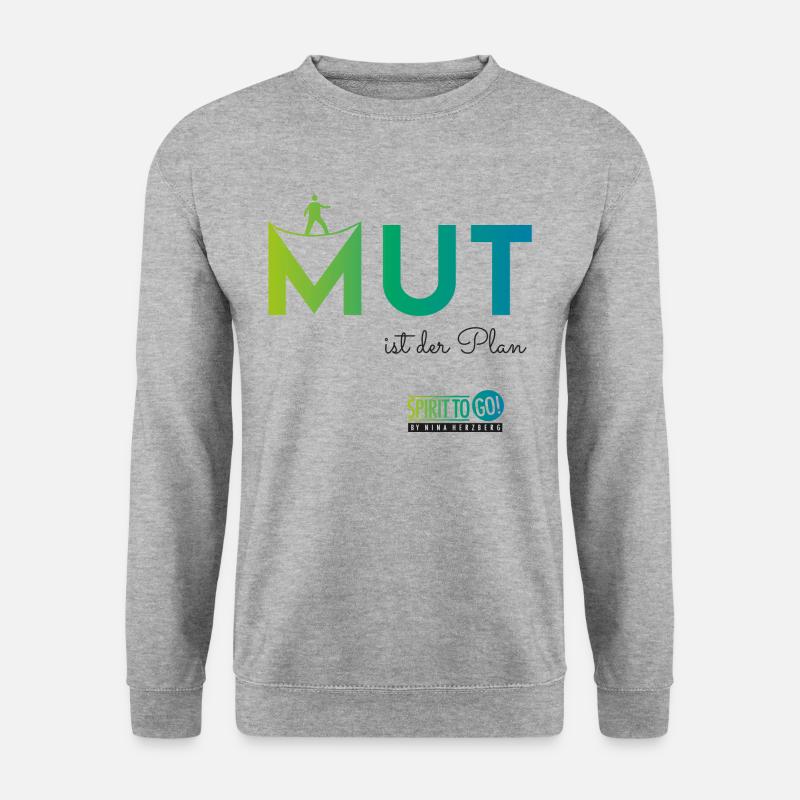 Mut ist der Plan - Unisex Pullover - Weißgrau meliert