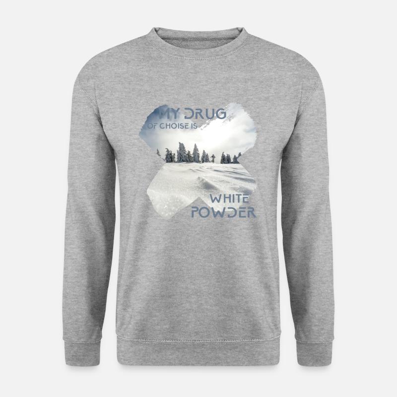 White Powder / Snowboard - Unisex Pullover - Weißgrau meliert