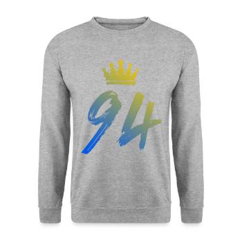 94 Couronne numérique - Sweat-shirt Unisexe - gris chiné - Devant - Alina (178cm) & Michal (187cm)