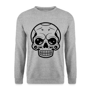 Symbole du squelette du crâne - Sweat-shirt Unisexe - gris chiné - Devant - Alina (178cm) & Michal (187cm)