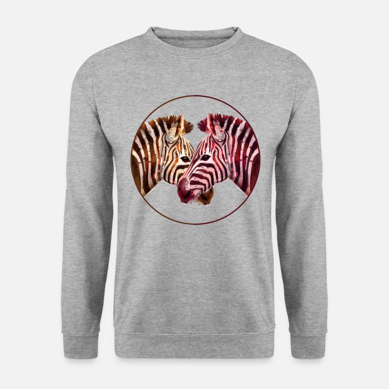 Liebende Kunst Zebras - Unisex Pullover - Weißgrau meliert